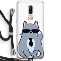 Cool cat: OnePlus 6 Transparant Hoesje met koord