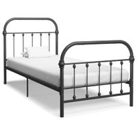 Bedframe metaal grijs 100x200 cm - thumbnail