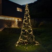 Vlaggenmast kerstboom 300cm - warmwit - 480 leds