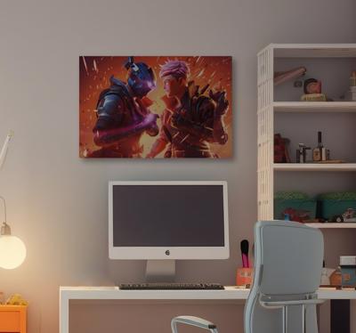 Videospel karakters tegenover elkaar canvas