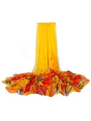 Bloemen chiffon Sjaal Bloemen chiffon Sjaal