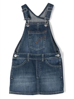 DONDUP KIDS robe en jean à patch logo - Bleu