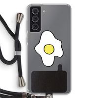 Spiegelei: Samsung Galaxy S21 FE Transparant Hoesje met koord