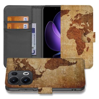 OPPO Reno 13 Pro | Flip Cover | Wereldkaart OPPO Reno 13 Pro | Flip Cover | Wereldkaart