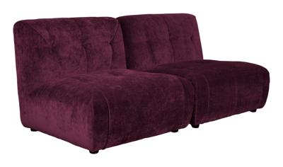Dutchbone 2-zits Bank 'Giada' Modulair, Velvet, kleur Plum