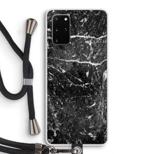 Zwart marmer: Samsung Galaxy S20 Plus Transparant Hoesje met koord
