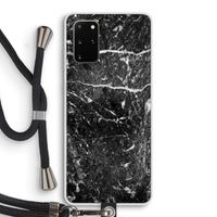 Zwart marmer: Samsung Galaxy S20 Plus Transparant Hoesje met koord