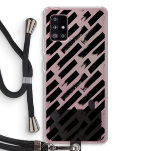 Zwarte vegen: Samsung Galaxy A51 5G Transparant Hoesje met koord