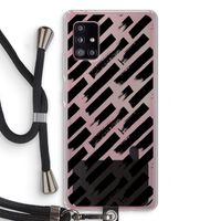 Zwarte vegen: Samsung Galaxy A51 5G Transparant Hoesje met koord