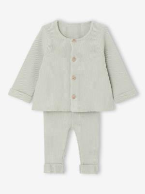 Set met shirt en broek voor baby's van tricot blauwgroen