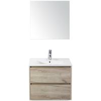 Dante Badmeubelset 60 cm - Craft Oak - Keramische Wastafel Wit Enjoy met Spiegel