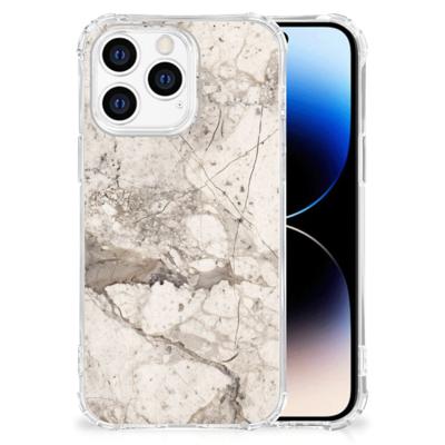 iPhone 14 Pro Anti-Shock Hoesje Marmer Beige iPhone 14 Pro Anti-Shock Hoesje Marmer Beige