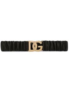 Dolce & Gabbana ceinture en cuir à logo DG - Noir