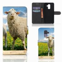 Samsung Galaxy A6 Plus 2018 | Telefoonhoesje | Met pasjeshouder | Schaap en Lammetje