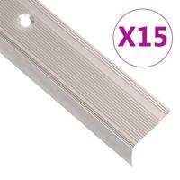 Trapneuzen L-vormig 15 st 100 cm aluminium champagnekleurig