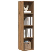 Boekenkast/tv-meubel 36x30x143cm bewerkt hout artisanaal eiken