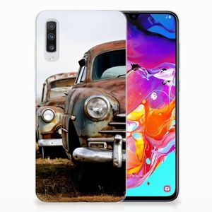 Samsung Galaxy A70 Siliconen Hoesje met foto Vintage Auto