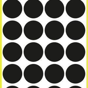 Etiket Avery Zweckform 3003 rond 18mm zwart 96stuks