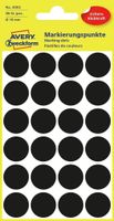 Etiket Avery Zweckform 3003 rond 18mm zwart 96stuks - thumbnail