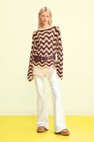 Gehaakte trui met zigzagpatroon - GREEN - M