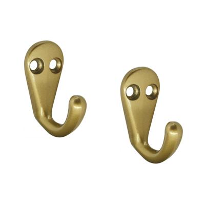 SIRO Kapstokhaak - 2x - goudkleurig - aluminium - 3,3 x 4,1 cm - metaal