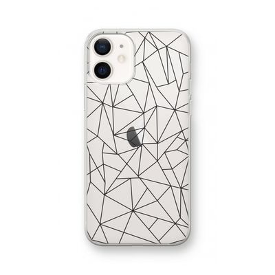 Geometrische lijnen zwart: iPhone 12 Transparant Hoesje