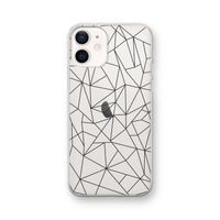 Geometrische lijnen zwart: iPhone 12 Transparant Hoesje