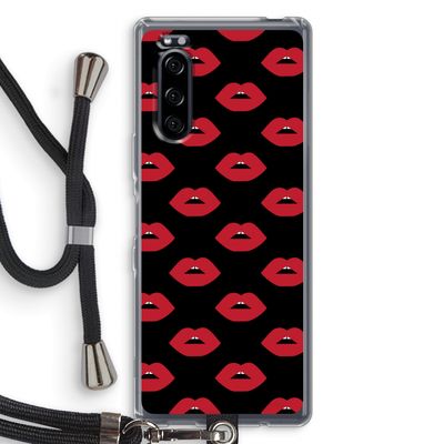 Lips: Sony Xperia 5 Transparant Hoesje met koord
