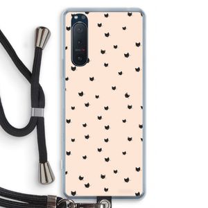Kleine kattenkopjes: Sony Xperia 5 II Transparant Hoesje met koord