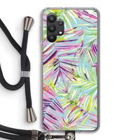 Tropical Palms Blue: Samsung Galaxy A32 5G Transparant Hoesje met koord