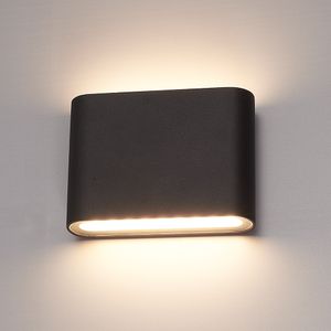 Dallas S dimbare LED wandlamp - 3000K warm wit - 6 Watt - Up & down light - IP54 voor binnen en buiten - Tweezijdige muurlamp - Zwart voor binnen en