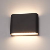 Dallas S dimbare LED wandlamp - 3000K warm wit - 6 Watt - Up & down light - IP54 voor binnen en buiten - Tweezijdige muurlamp - Zwart voor binnen en
