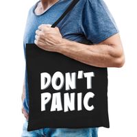 Dont panic / geen paniek cadeau tas zwart voor heren - Feest Boodschappentassen - thumbnail