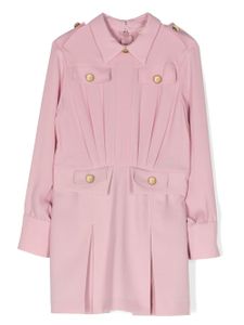 Elisabetta Franchi La Mia Bambina robe plissée à manches longues - Rose