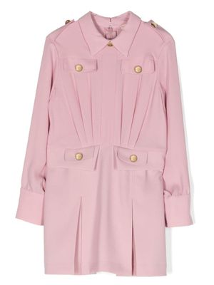 Elisabetta Franchi La Mia Bambina robe plissée à manches longues - Rose
