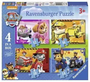 Ravensburger 4 puzzels 12+16+20+24 stukjes Puppies op pad.