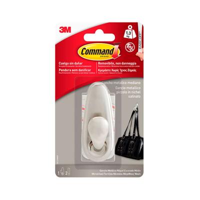 Haak voor ophanging 3M 1,3 kg Zilverkleurig Metaal (1 Stuks)