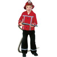Brandweer kostuum kind rood/zwart - thumbnail