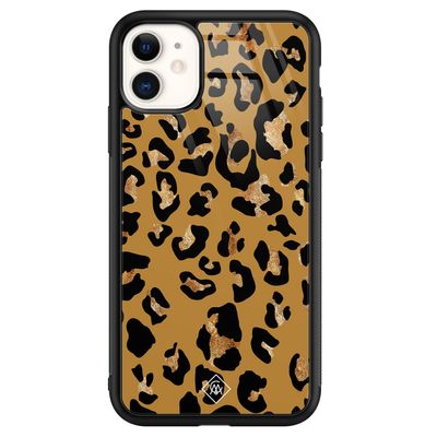 iPhone 11 glazen hardcase - Jungle wildcat