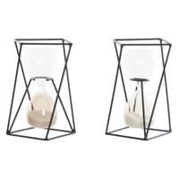 Zandloper DKD Home Decor Zwart Amber Terra cotta 14 x 14 x 19 cm