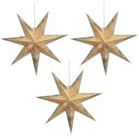 G. Wurm kerstster - 3x stuks - goud - papier - 60 cm - kerstversiering - kerststerren - kerstdecorat