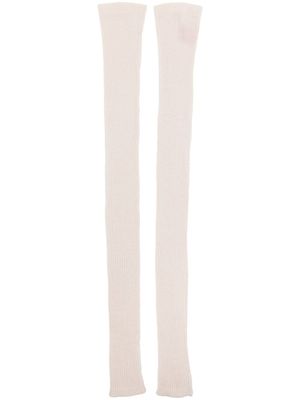Cashmere In Love manchons Lottie à design nervuré - Blanc