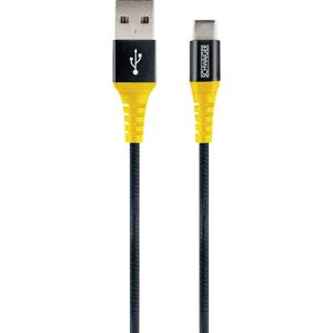 Schwaiger USB-kabel USB 2.0 USB-A stekker, USB-C stekker 1.20 m Zwart, Geel Scheurbestendig WKUC10 511