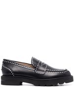 Stuart Weitzman mocassins Parker à ornements de perles - Noir - thumbnail