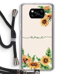 Zonnebloemen: Xiaomi Poco X3 NFC Transparant Hoesje met koord