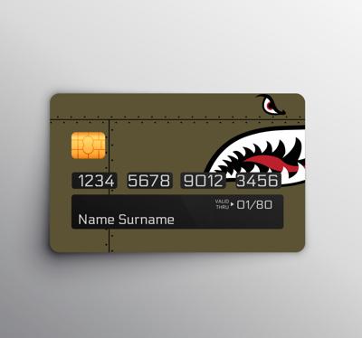 Pinpas sticker creditcard Groen militair haaiengezicht