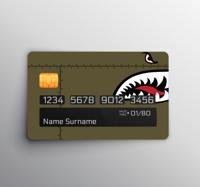 Pinpas sticker creditcard Groen militair haaiengezicht