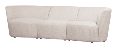 WOOOD 3-zits Bank 'Coco' Bouclé, kleur Crème