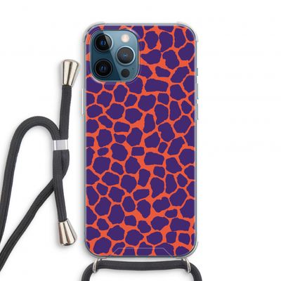 Purple Giraffe: iPhone 12 Pro Transparant Hoesje met koord