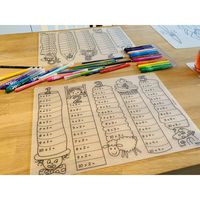 Herkleurbare placemat Tafels leren 1-5